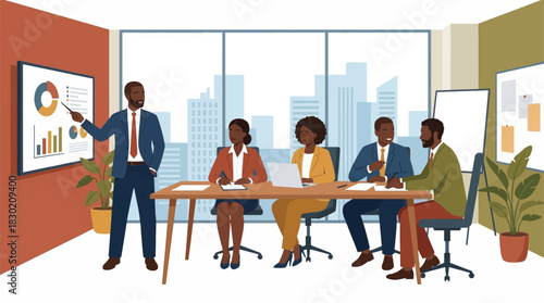 Black Business Teamwork in office