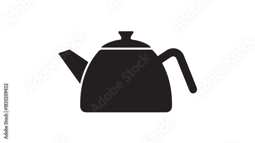 Black teapot icon simple flat vector illustration isolated on white background for kitchenware design
