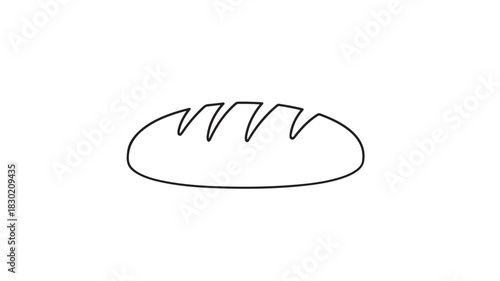 Loaf of bread outline icon simple vector illustration isolated on white background