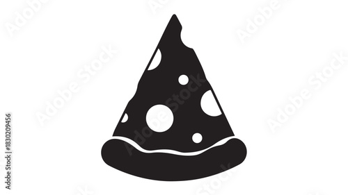 Pizza slice icon simple flat glyph vector isolated on white background for menu design and food apps