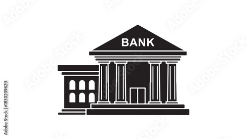 Bank building icon classic architecture with columns vector illustration for financial services and investment themes