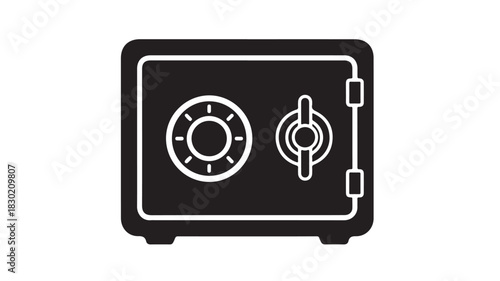 Black safe icon simple glyph vector illustration isolated on white background for banking and security concepts