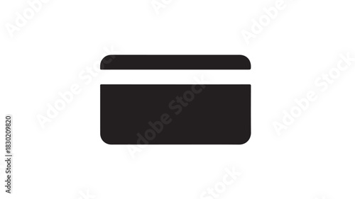Credit card icon simple flat vector glyph isolated on white background for app design and financial concepts