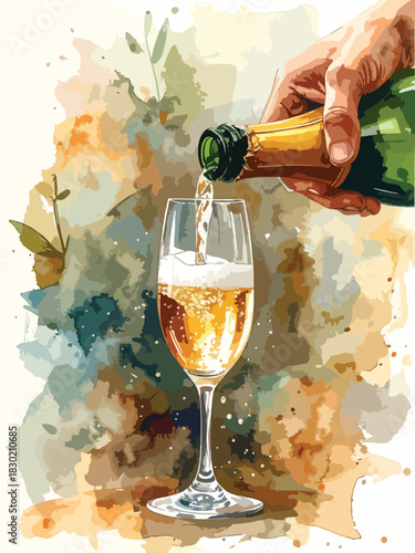 Champagne Celebration Illustration