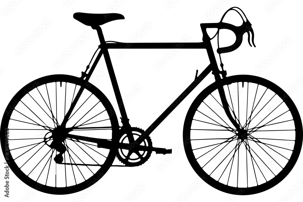 Obraz premium Sleek bicycle illustration for fitness, transportation, and design projects, symbol for cycling, active lifestyle, and eco friendly commuting solutions