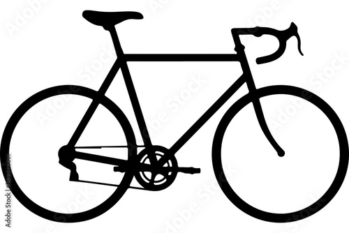 Sleek silhouette of a racing bicycle ready for speed, perfect for fitness campaigns, cycling events, and promoting healthy lifestyles with style