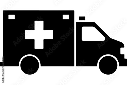 Urgent medical assistance arrives fast ambulance service, providing emergency transport and critical care for those in need, scalable vector