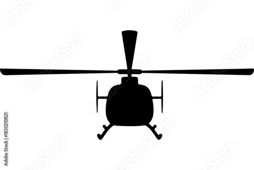 Dynamic helicopter silhouette soaring through the sky, representing freedom, adventure, and modern aviation, perfect for travel and transportation projects