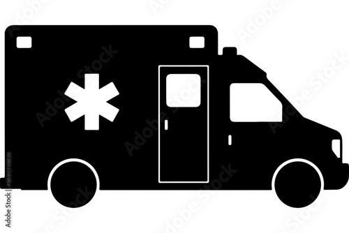 Urgent care ambulance speeding to emergency, vector graphic for medical services design, healthcare support, fast response, critical situation, life saving transport