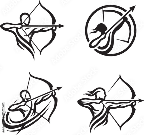 Set of Archer Logo isolated on white