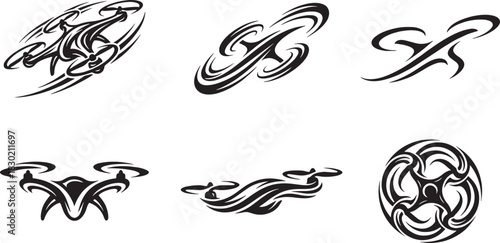 Set of Drone Logo isolated on white