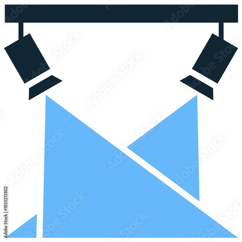 Spotlight Icon Vector Ideal for theatre, performance, light effect, and focus graphics. Symbolizes attention, illumination, stage light, and prominence.