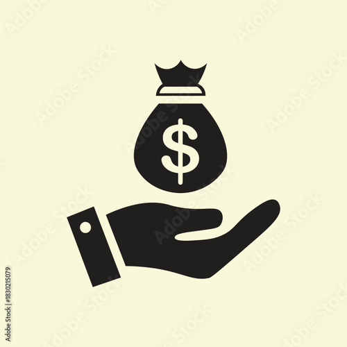 Money Bag in Hand Icon