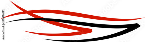 Racing Vehicle Stylized Stripes Decal Element