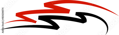 Racing Vehicle Stylized Stripes Decal Element