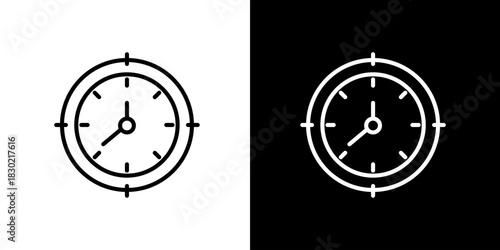 Clock Icon Set Minimalist Designs for Time, Punctuality, and Deadline Concepts