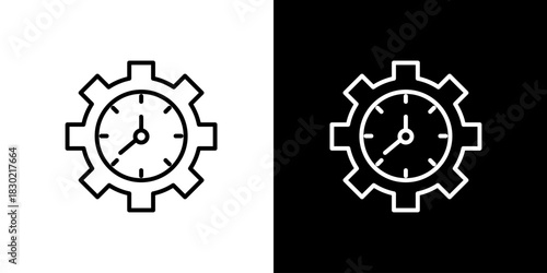 Time Management Gear A Sleek Icon for Productivity, Clockwork Efficiency & Task Automation