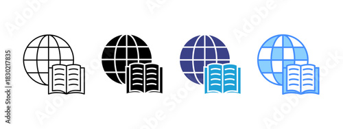 Knowledge icon set multiple style collection