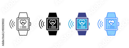 Wearable Technology icon set multiple style collection