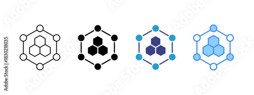 Nanotech icon set multiple style collection