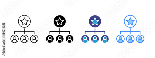 Hierarchy icon set multiple style collection