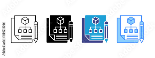 Project icon set multiple style collection