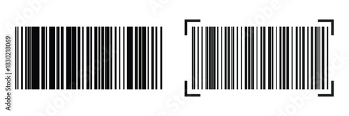 Label scan barcode. Modern barcode design representing label scanning, packaging verification, and automated digital product logging.
