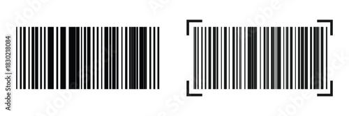 Barcode identification icon. Symbol of product identity, useful for apps demonstrating item authenticity, tracking, and digital verification workflows.