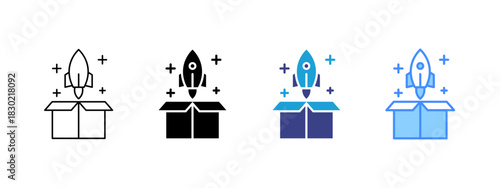 Launch icon set multiple style collection