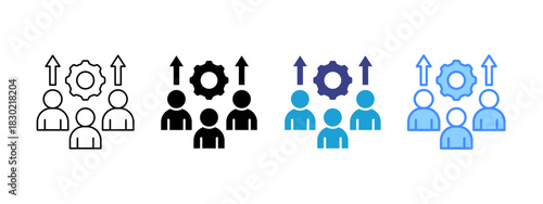 Team icon set multiple style collection