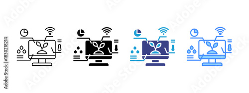 Smart Farm icon set multiple style collection