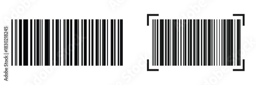 Barcode icon. Classic linear code icon used for representing data encoding, scanning, and product recognition across multiple commercial platforms.