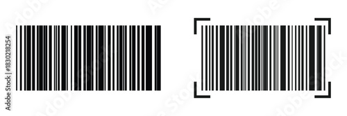Barcode icon. Classic linear code icon used for representing data encoding, scanning, and product recognition across multiple commercial platforms.