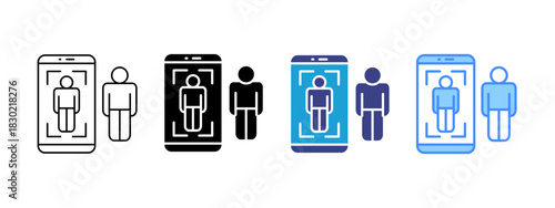 Augmented Reality icon set multiple style collection