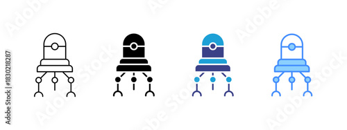 Nanobot icon set multiple style collection