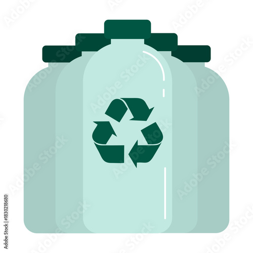Flat Vector Icon Of Plastic Bottle Recycling Concept 