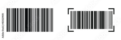 Classic retail barcode icon. Clean, simple retail barcode illustration ideal for product labeling, inventory apps, POS systems, and scanning-related UI designs. Vector illustration. EPS 10