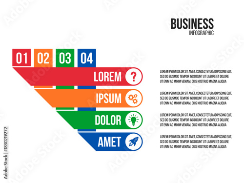4 steps workflow, business strategy infographic, progress visualization, steps to success diagram, presentation template