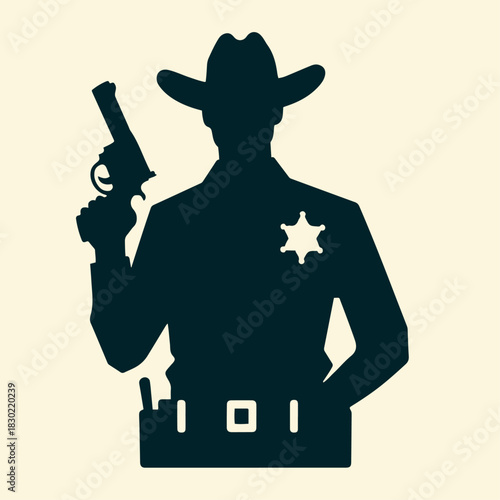  vector of sheriff gun holster silhouette