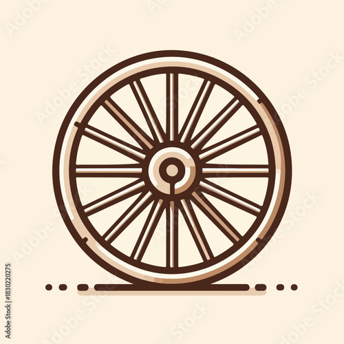 Flat vector of wagon wheel simple icon
