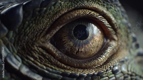 Wallpaper Mural Extreme close up of a reptile's eye, revealing intricate details of its scales and iris, showcasing the wild beauty of nature's design through stunning macro photography Torontodigital.ca