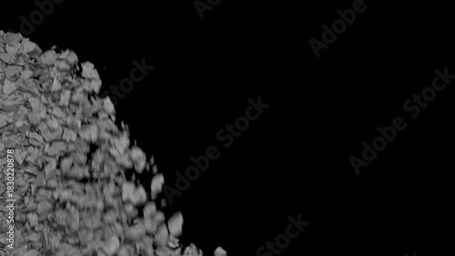 Concrete wall destructions fracture falling down pack with 2 version of destruction speed.4k animation render with alpha channel.	