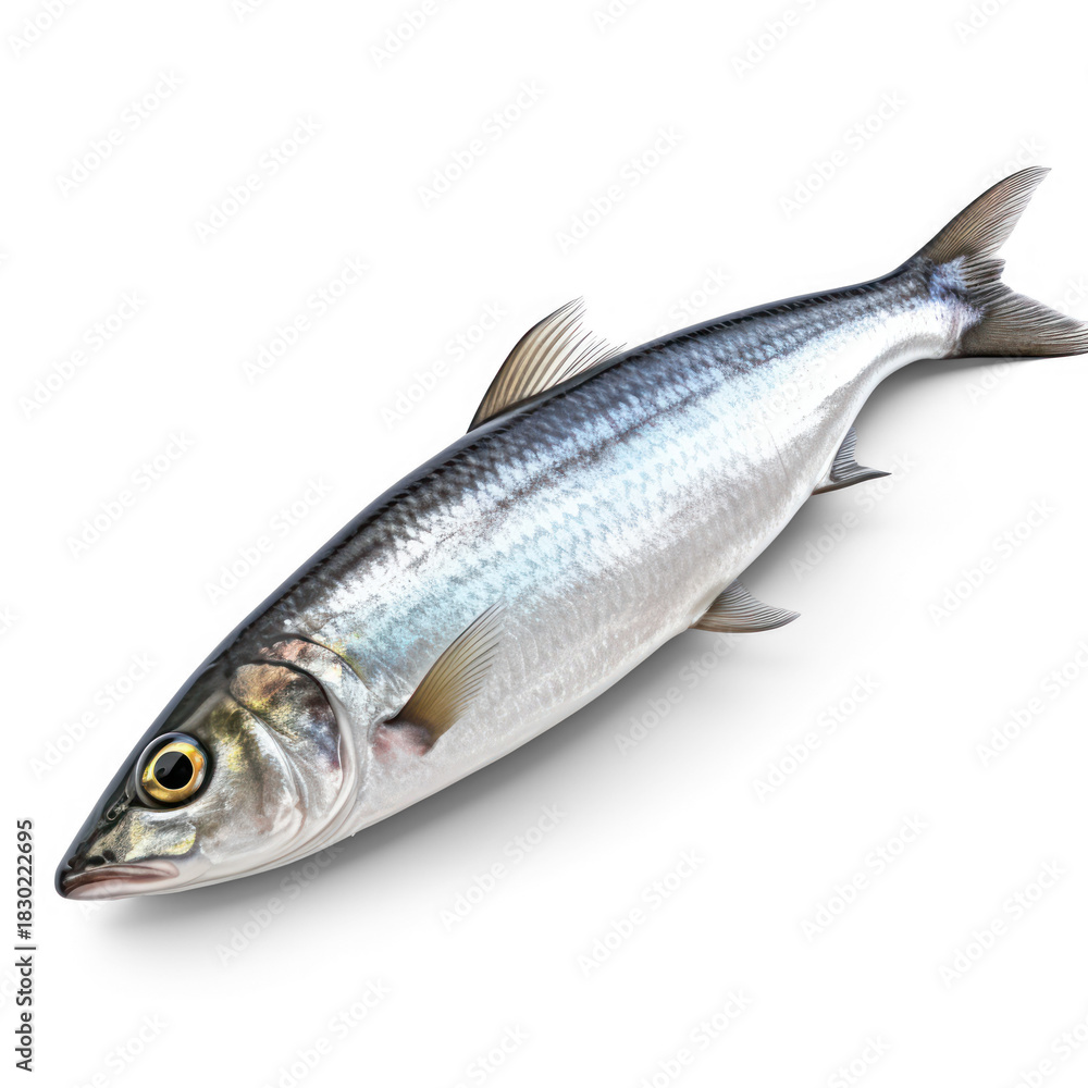 Fototapeta premium A silver-colored fish with a transparent background