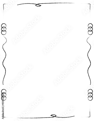 Exquisite black and white frame design, hand drawn abstract lines frame.