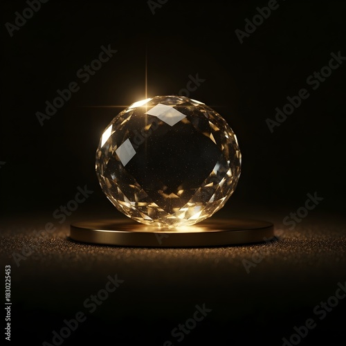 crystal ball on black background