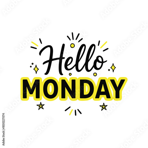 Brighten your feed with this fun, fresh, and modern Hello Monday graphic
