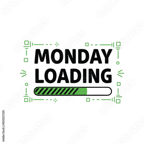 Monday loading bar concept for social media marketing engagement