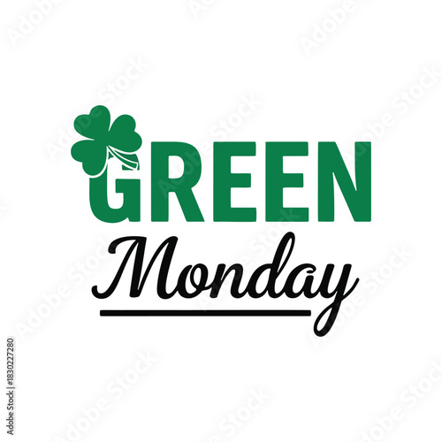 Green Monday sale with vibrant shamrock accents for lucky savings