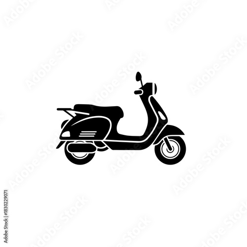 Black Scooter Silhouette Icon