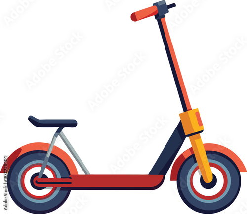 Modern electric scooter with handlebars and wheels